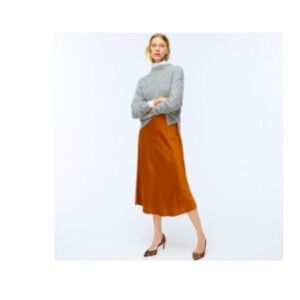 J Crew Gwyneth Midi Silk Slip Skirt